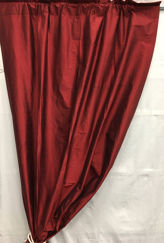 32002 Burgundy Silk Dupioni Drapes (Pair)