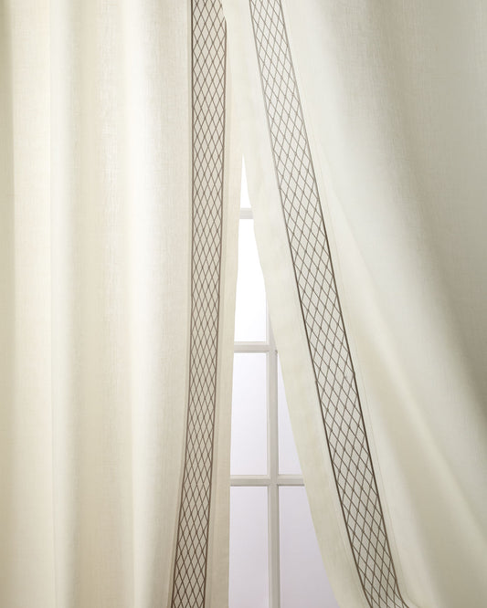 Ambrosia Natural 100% Linen Lined Drapes (Pair)