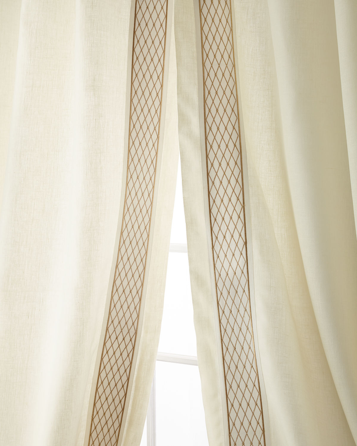 Ambrosia Gold 100% Linen Lined Drapes (Pair)