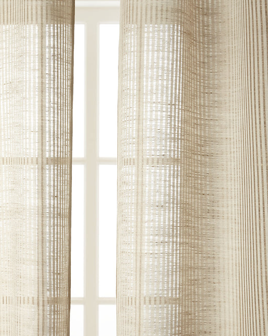 Alexa Natural 100% Linen Sheer Drapes (Pair)