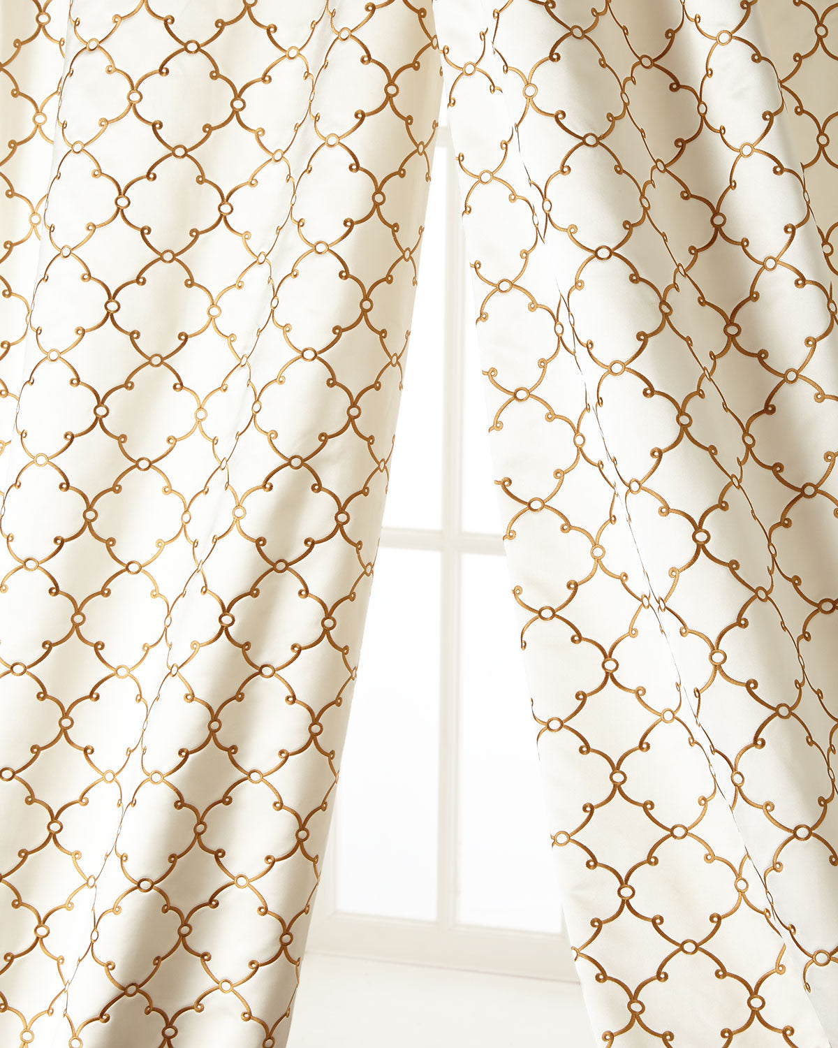 Alhambra Embroidered Faux silk Drapes (Pair)