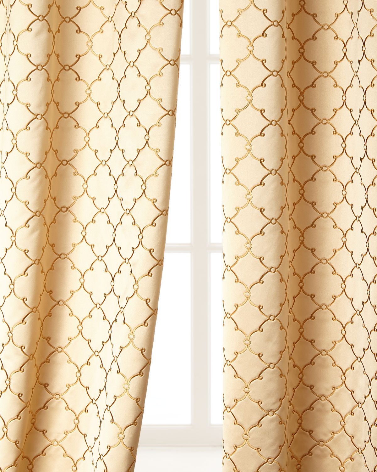 Alhambra Embroidered Faux silk Drapes (Pair)