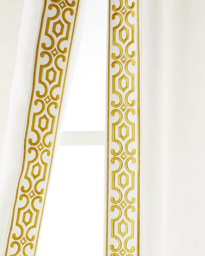 Andes Brilliant Gold 100% Linen Lined Drapes (Pair)