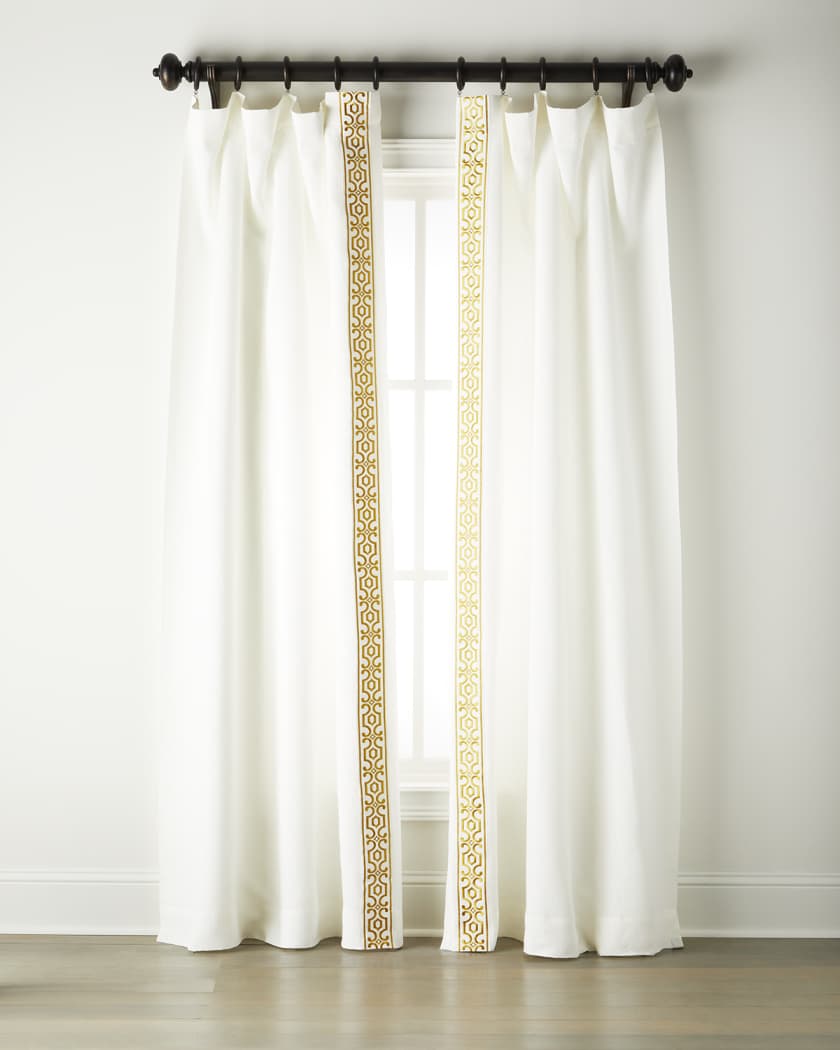 Andes Brilliant Gold 100% Linen Lined Drapes (Pair)