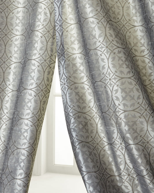 Avery Hand Block Printed Faux silk Drapes (Pair)