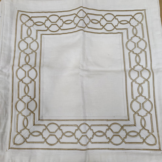 Maze Gold on Cream Linen