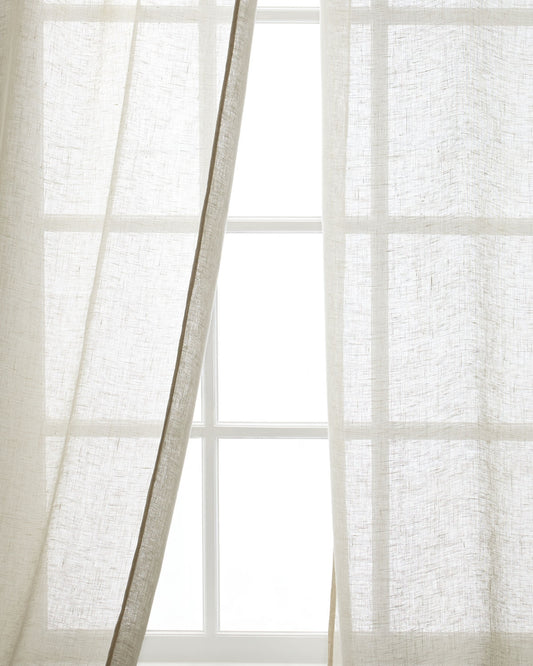 Plantation 100% Linen Sheer Drapes (Pair)