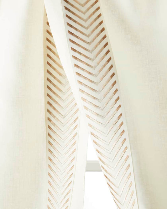 Rio Old Gold 100% Linen Lined Drapes (Pair)