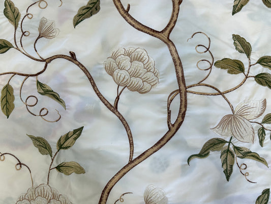 Stella Cream Faux Silk Embroidery